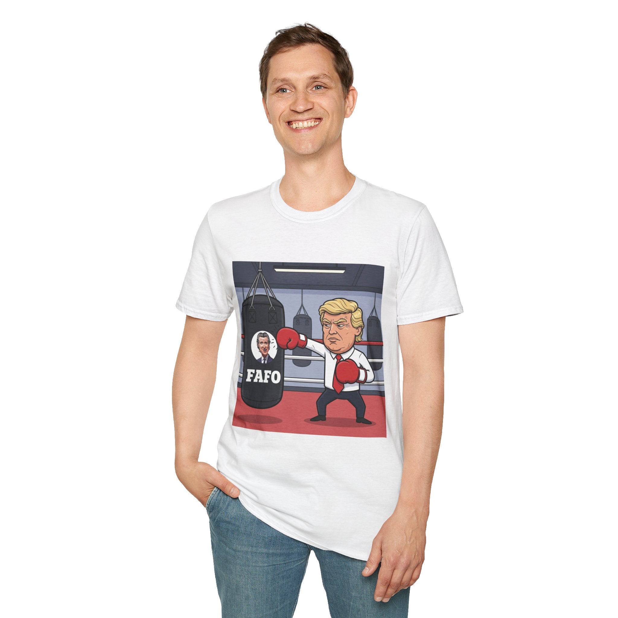 Trump Playful Boxing Themed T-Shirt - Perfect for Sports Lovers, Gifts for Friends, Fitness Apparel, Workout Humor, Fun Party Outfit