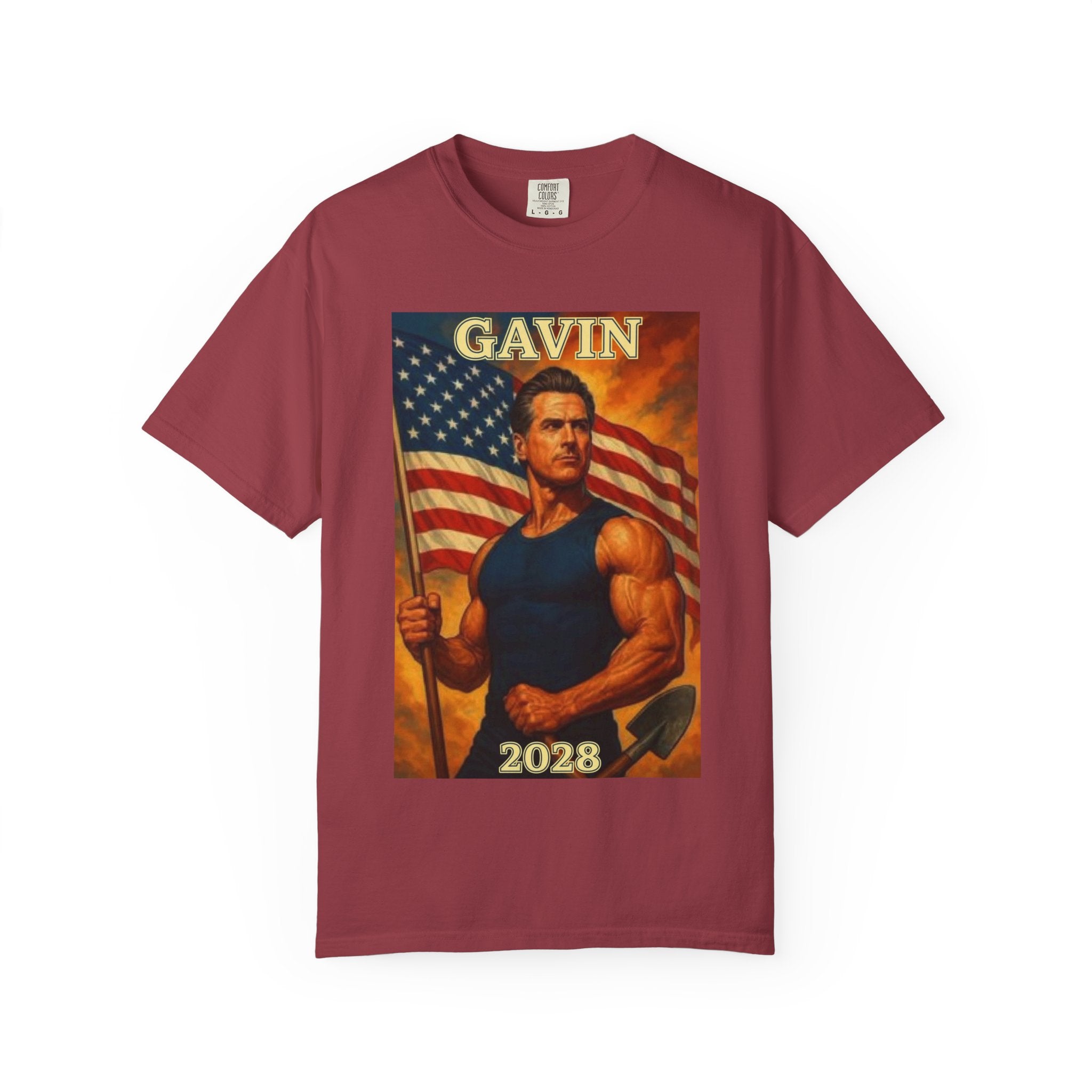 Gavin Patriotic T-Shirt, Vintage Style, Unisex Tee, American Flag Design, Election Year Apparel, Gift for Conservatives