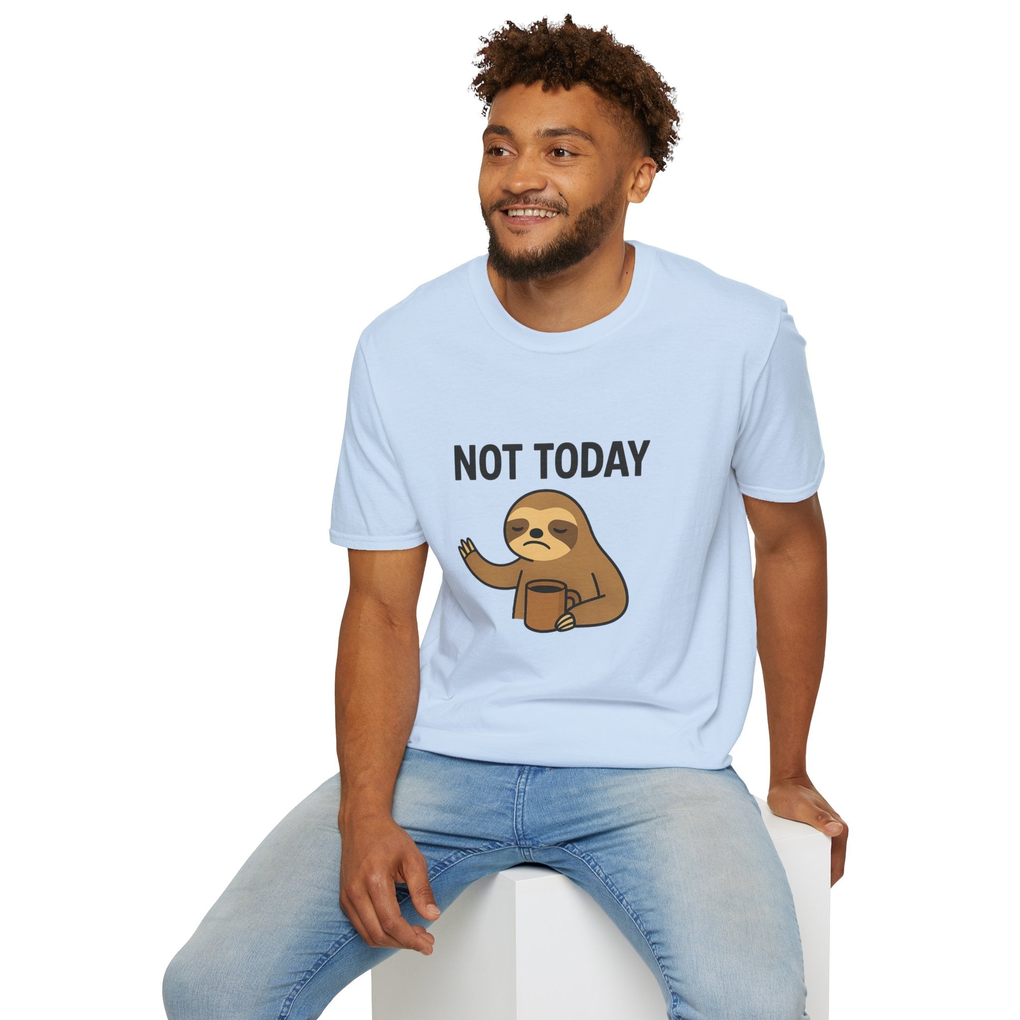 Funny Sloth T-Shirt | Unisex Softstyle Tee | Not Today Shirt | Cute Gift for Sloth Lovers, Casual Wear, Relaxation, Humor