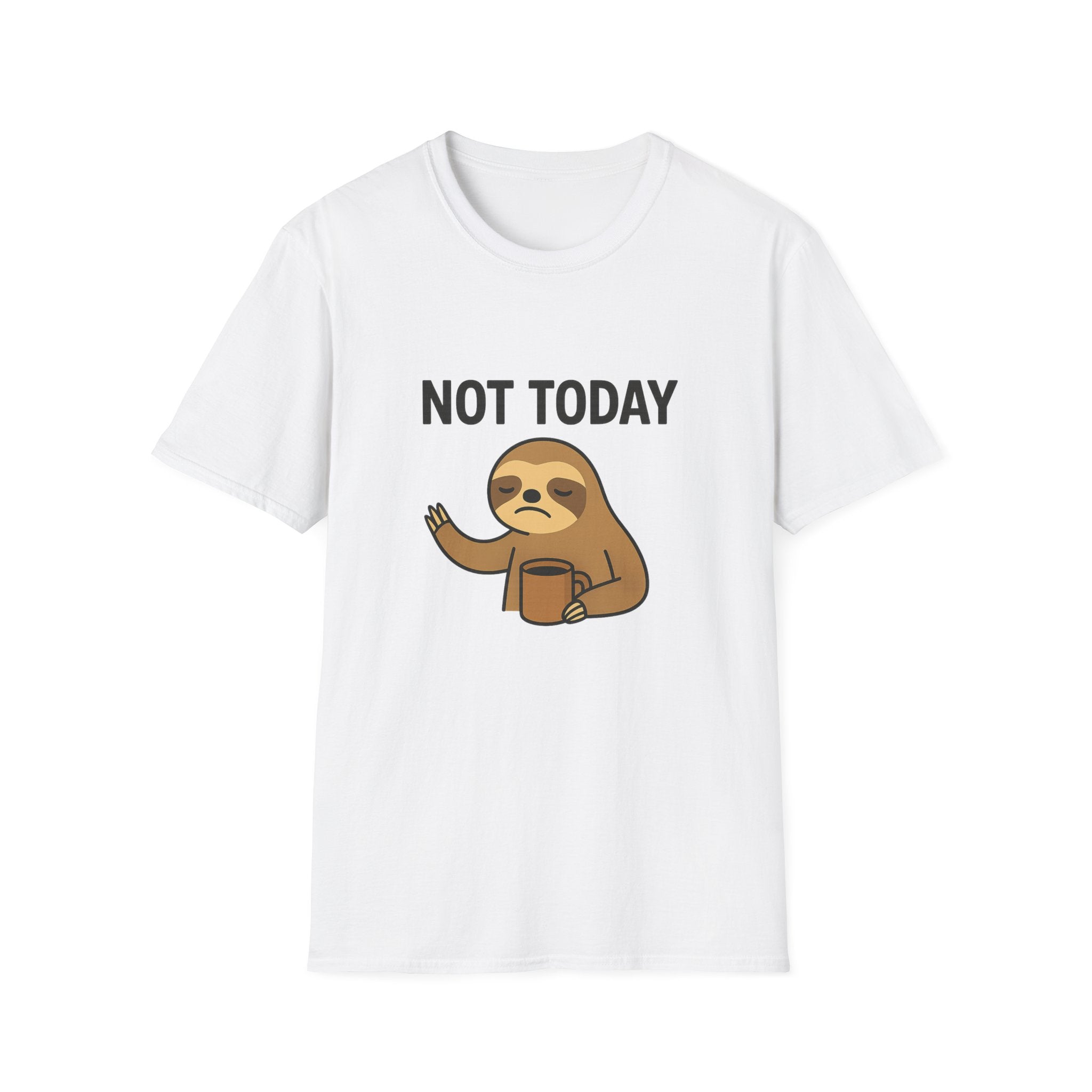 Funny Sloth T-Shirt | Unisex Softstyle Tee | Not Today Shirt | Cute Gift for Sloth Lovers, Casual Wear, Relaxation, Humor