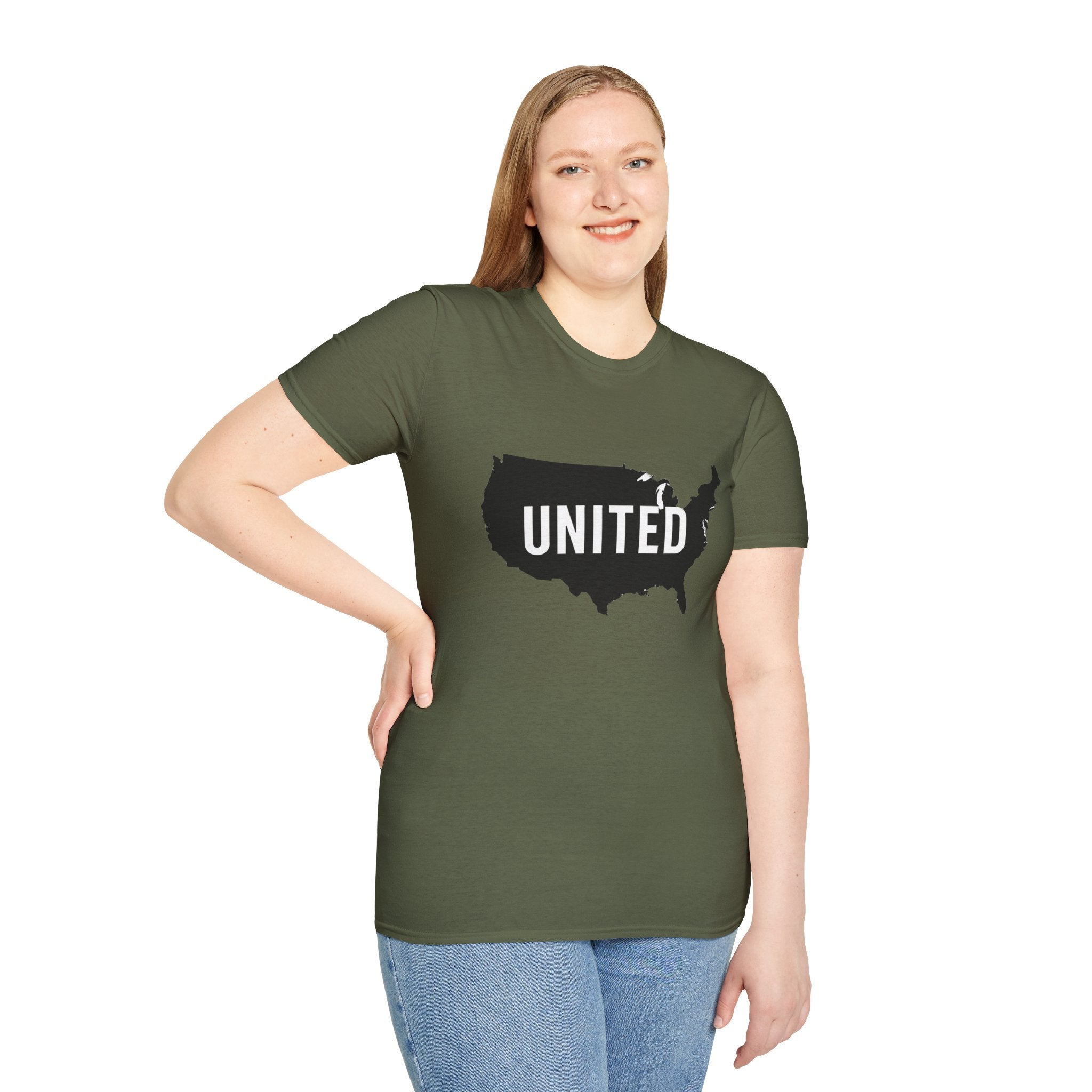 United States Map T-Shirt | Unisex Softstyle Tee for Patriots, Casual Wear, Gifts, Independence Day, Travel, Everyday Style