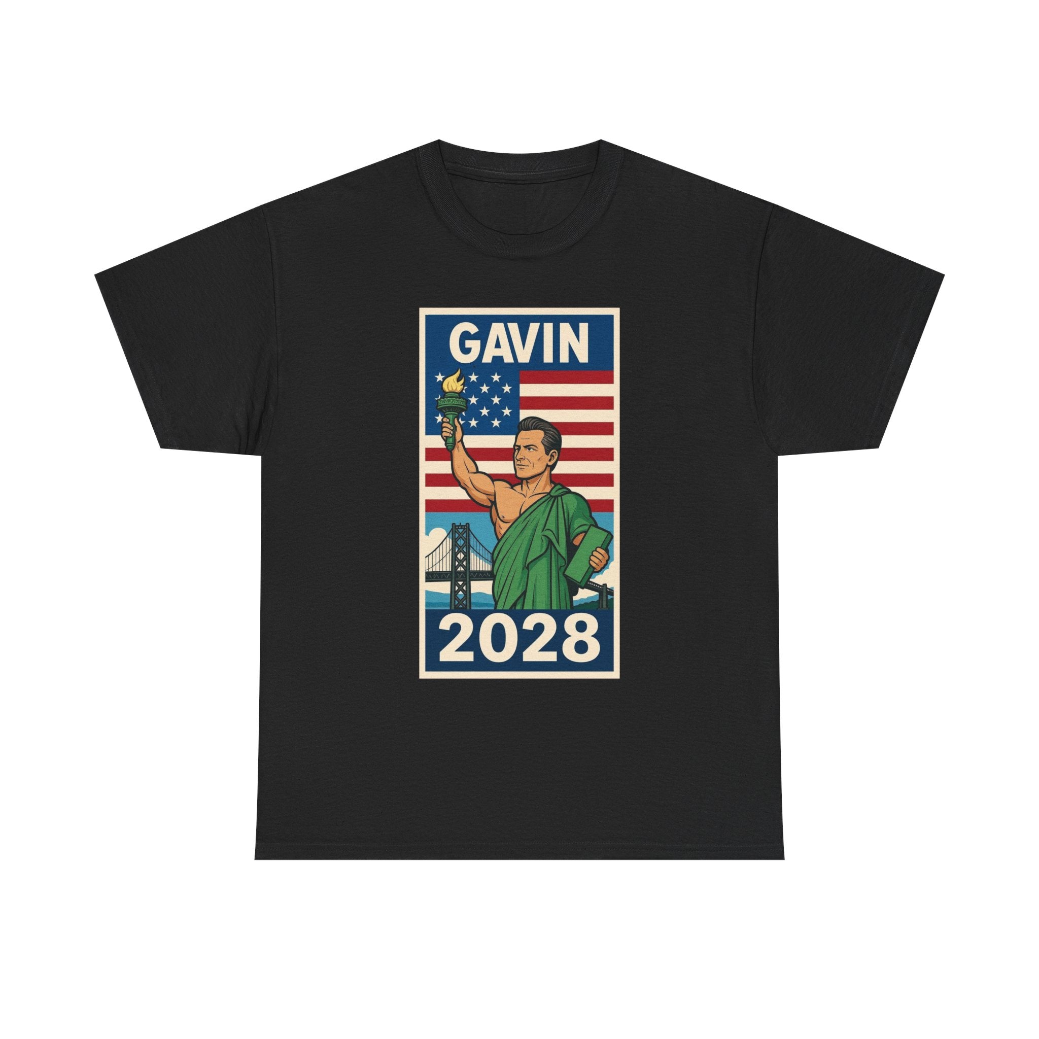 Gavin 2028 Unisex Heavy Cotton Tee - Patriotic Graphic Shirt, Political Campaign Tee, Election Day Apparel, Gift for Supporters, Casual Wear