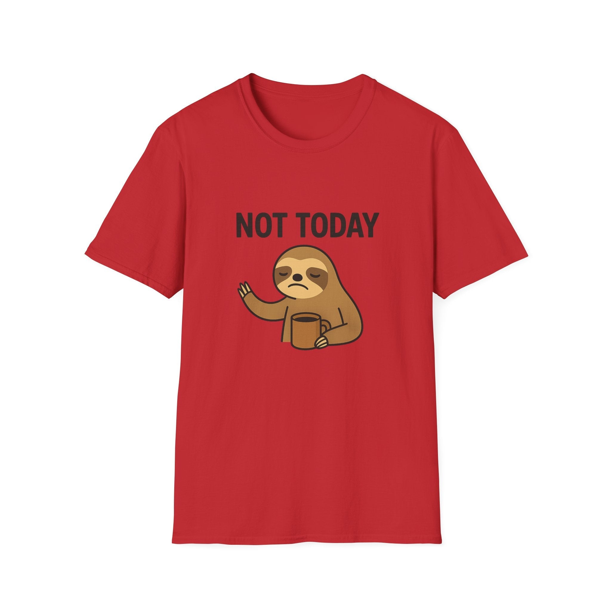 Funny Sloth T-Shirt | Unisex Softstyle Tee | Not Today Shirt | Cute Gift for Sloth Lovers, Casual Wear, Relaxation, Humor