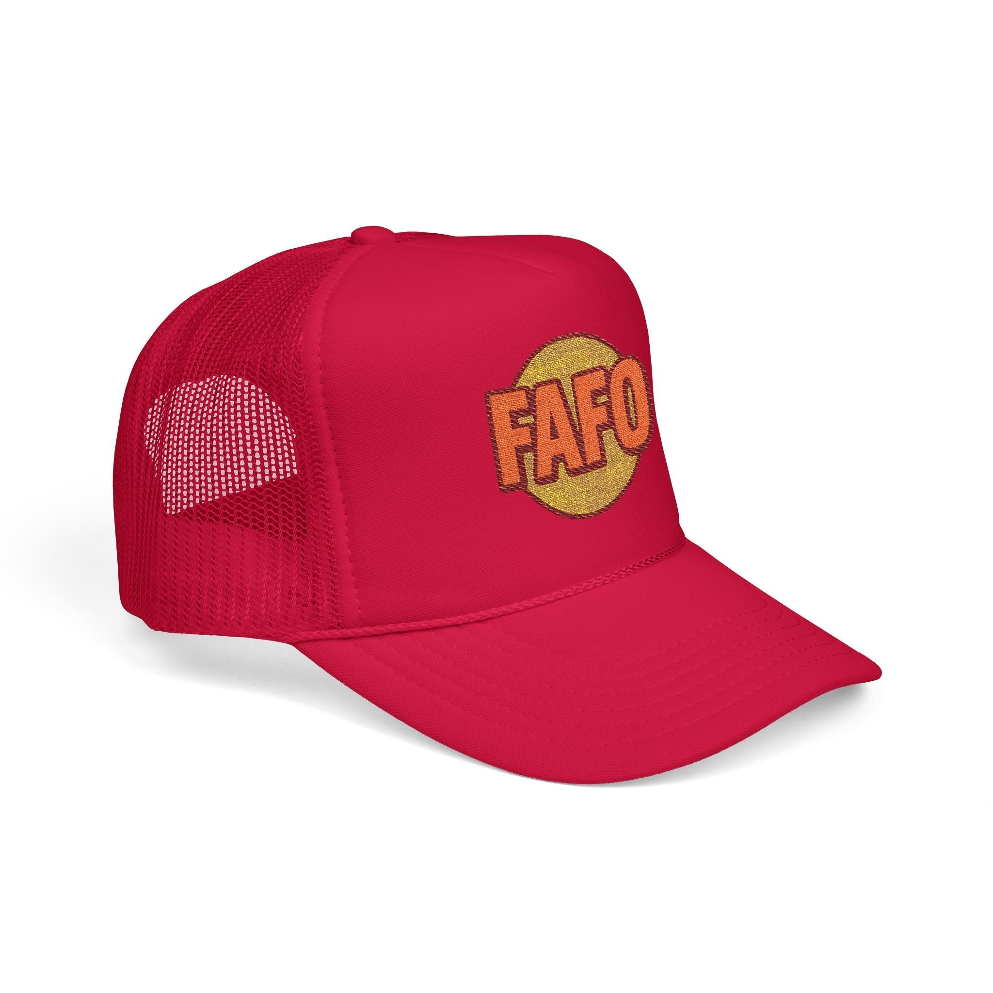 Funky Foam Trucker Hat - Bold FAFO Embroidery, Unisex Cap for Outdoor Adventures, Casual Wear, Gifts, Festivals, Summer Style