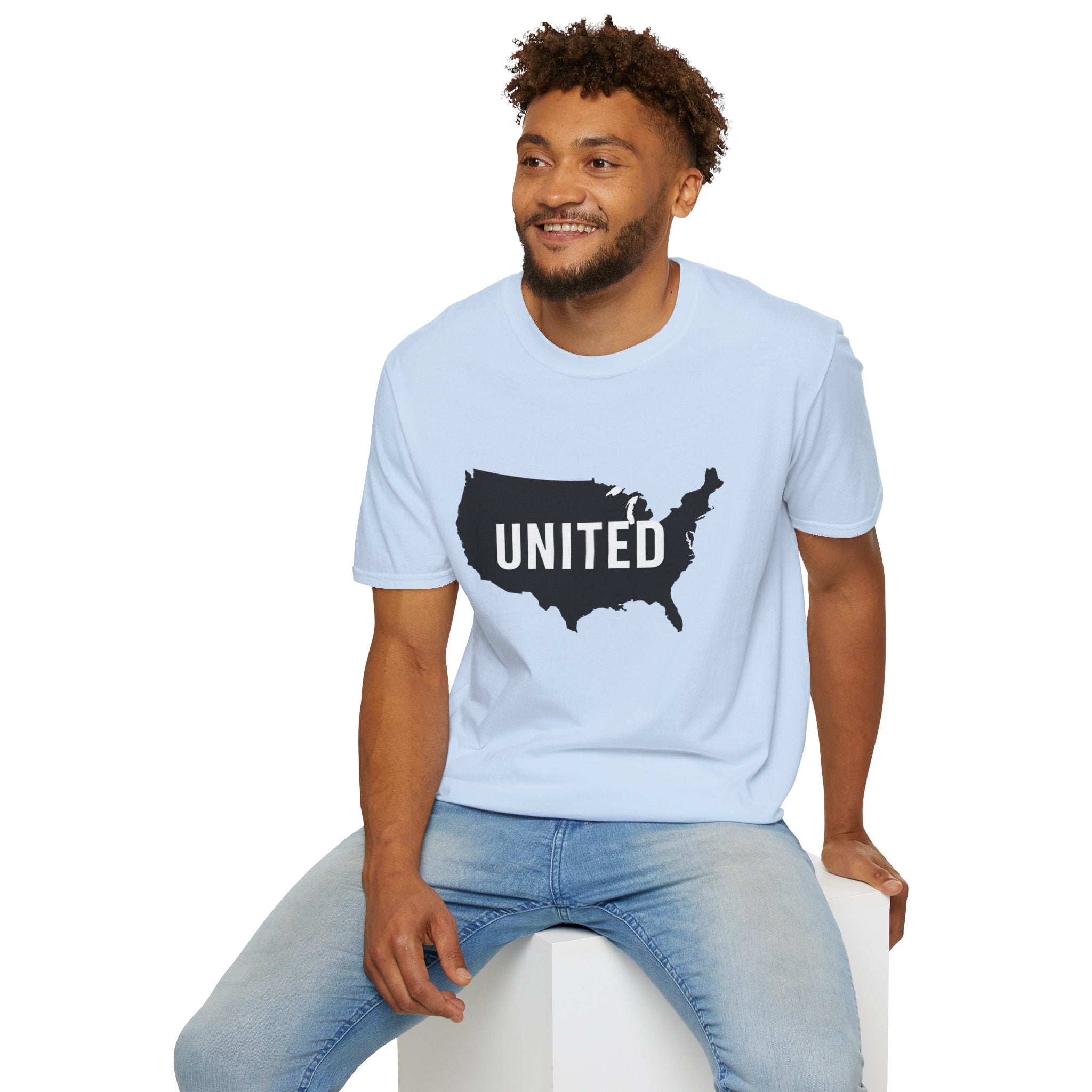 United States Map T-Shirt | Unisex Softstyle Tee for Patriots, Casual Wear, Gifts, Independence Day, Travel, Everyday Style