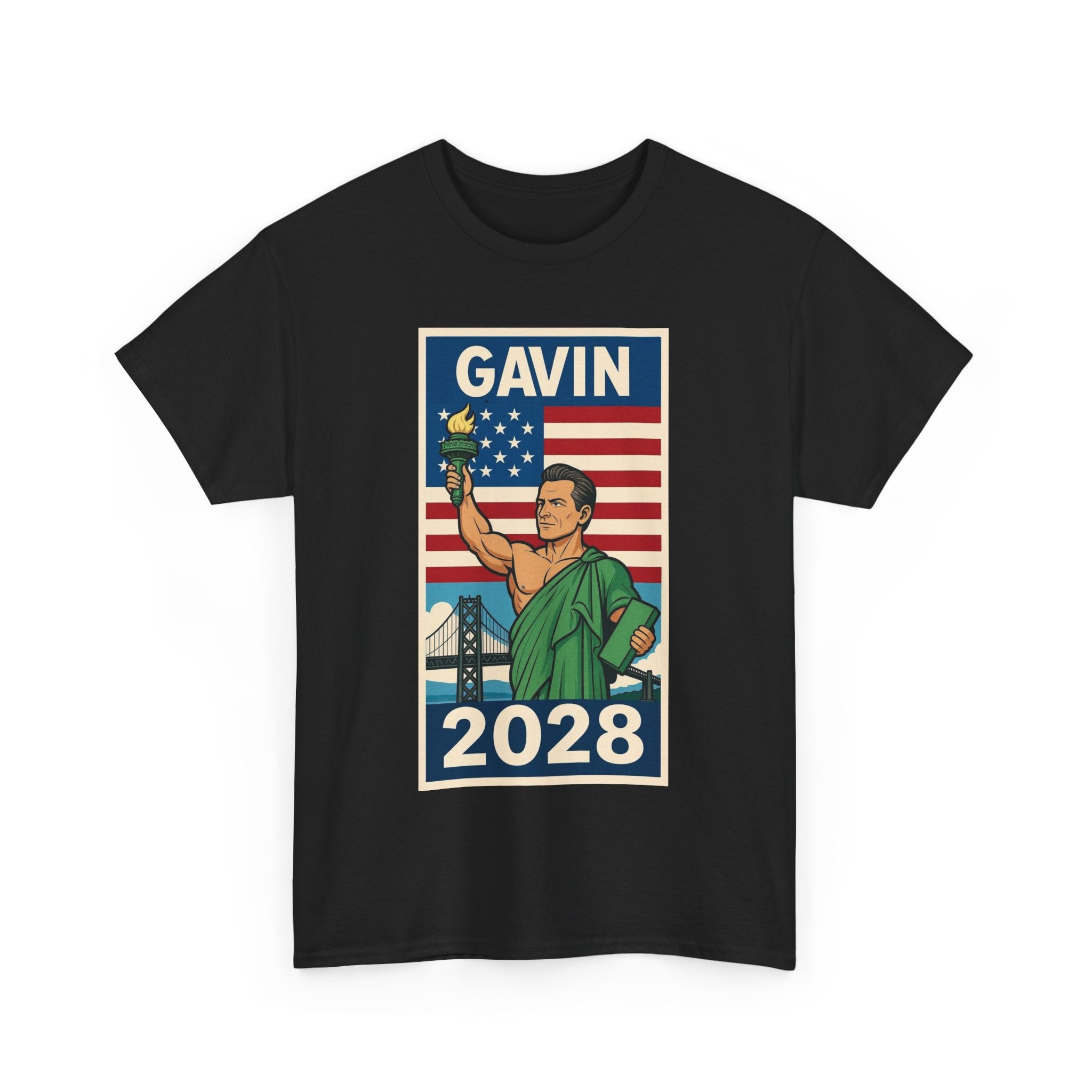 Gavin 2028 Unisex Heavy Cotton Tee - Patriotic Graphic Shirt, Political Campaign Tee, Election Day Apparel, Gift for Supporters, Casual Wear