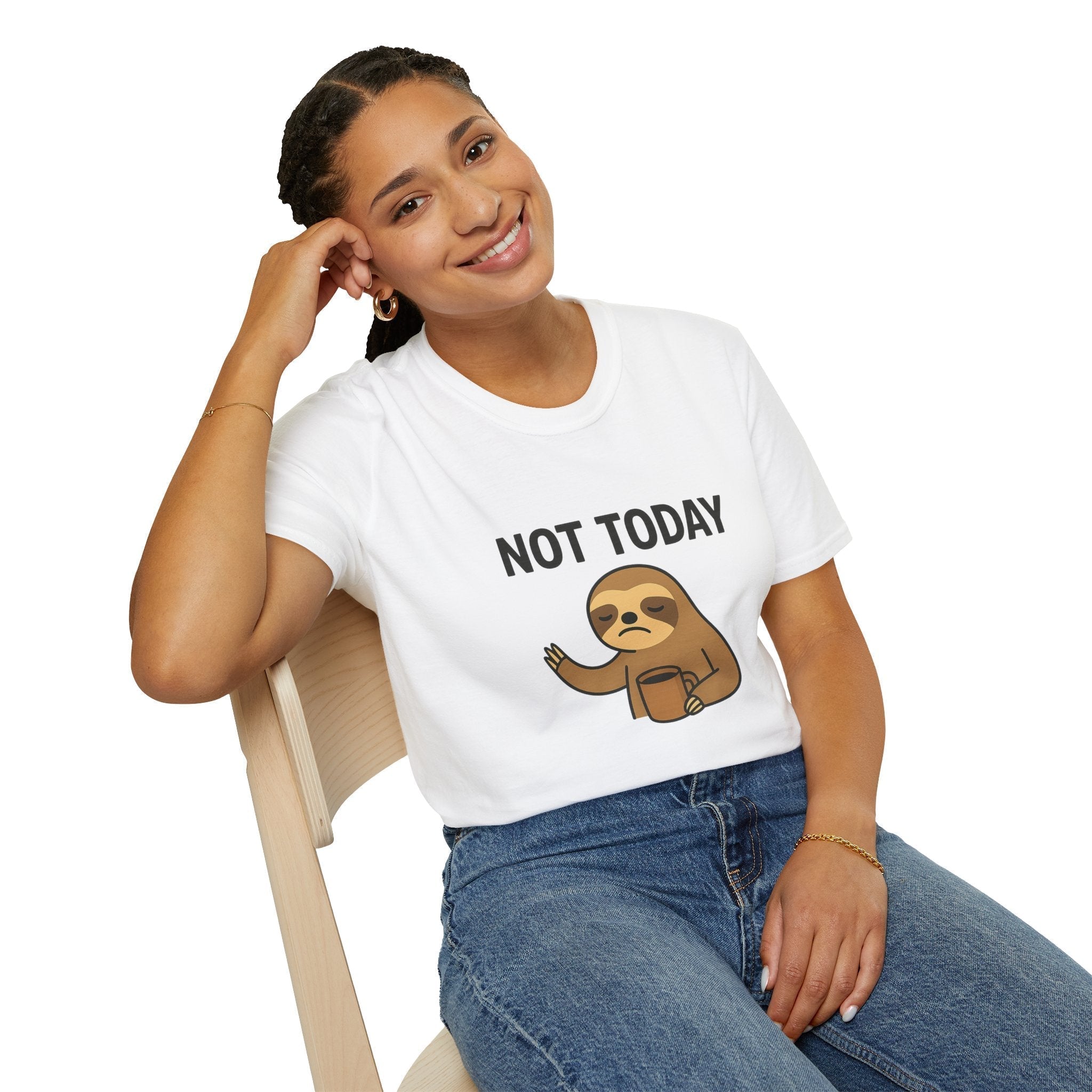 Funny Sloth T-Shirt | Unisex Softstyle Tee | Not Today Shirt | Cute Gift for Sloth Lovers, Casual Wear, Relaxation, Humor