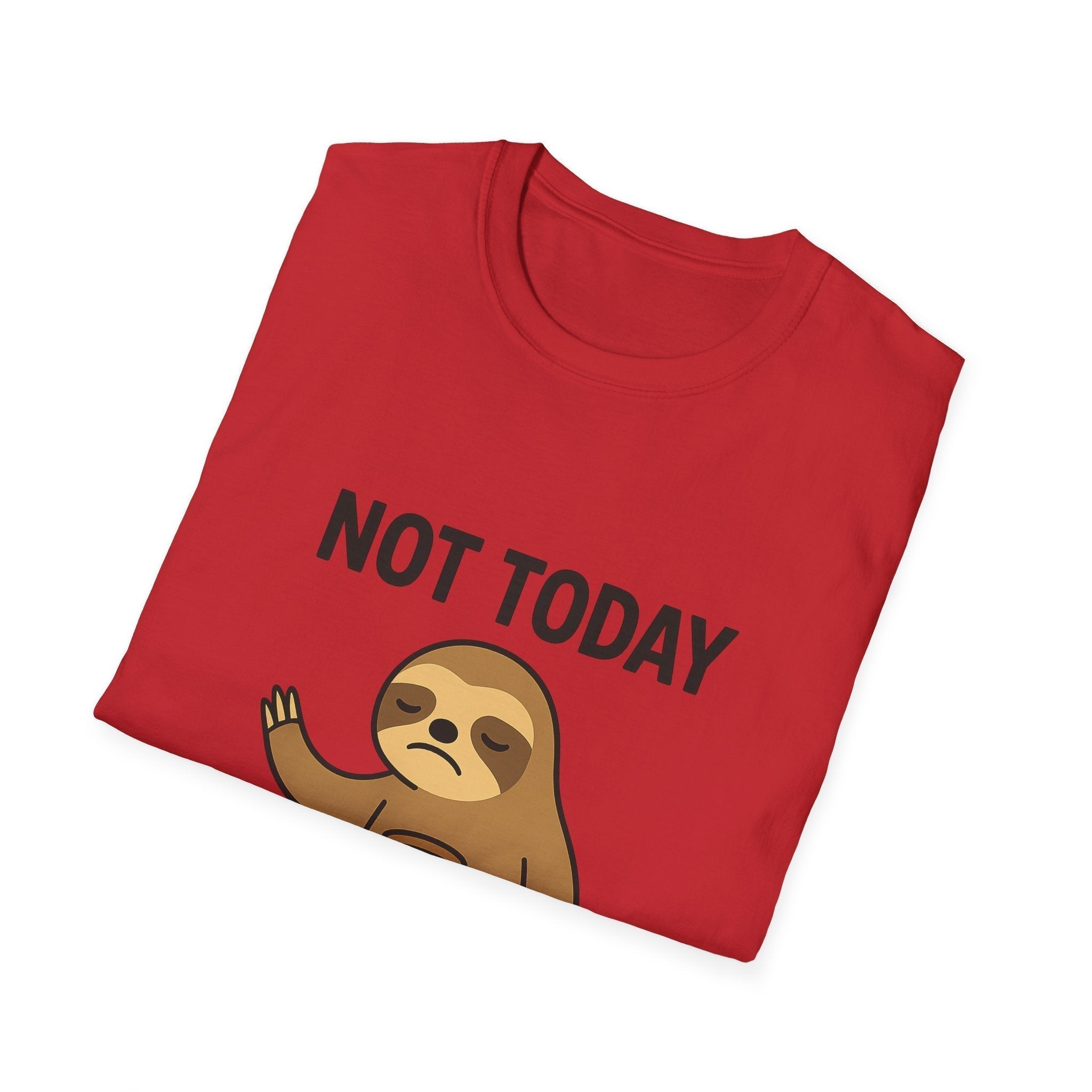 Funny Sloth T-Shirt | Unisex Softstyle Tee | Not Today Shirt | Cute Gift for Sloth Lovers, Casual Wear, Relaxation, Humor