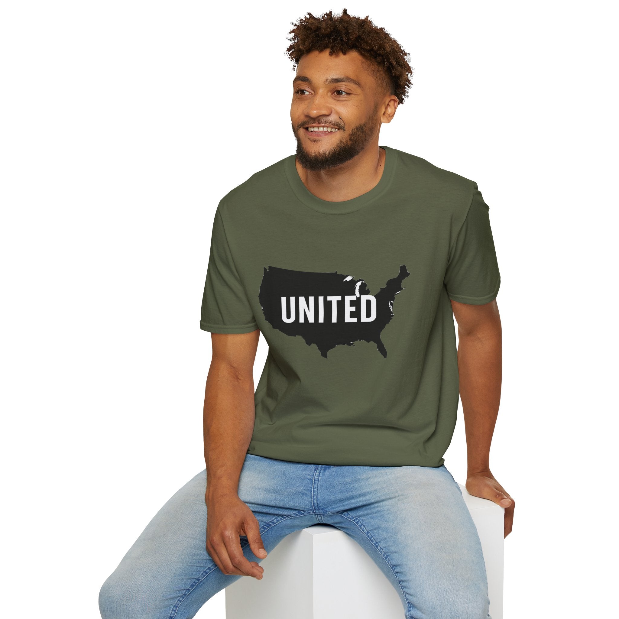 United States Map T-Shirt | Unisex Softstyle Tee for Patriots, Casual Wear, Gifts, Independence Day, Travel, Everyday Style
