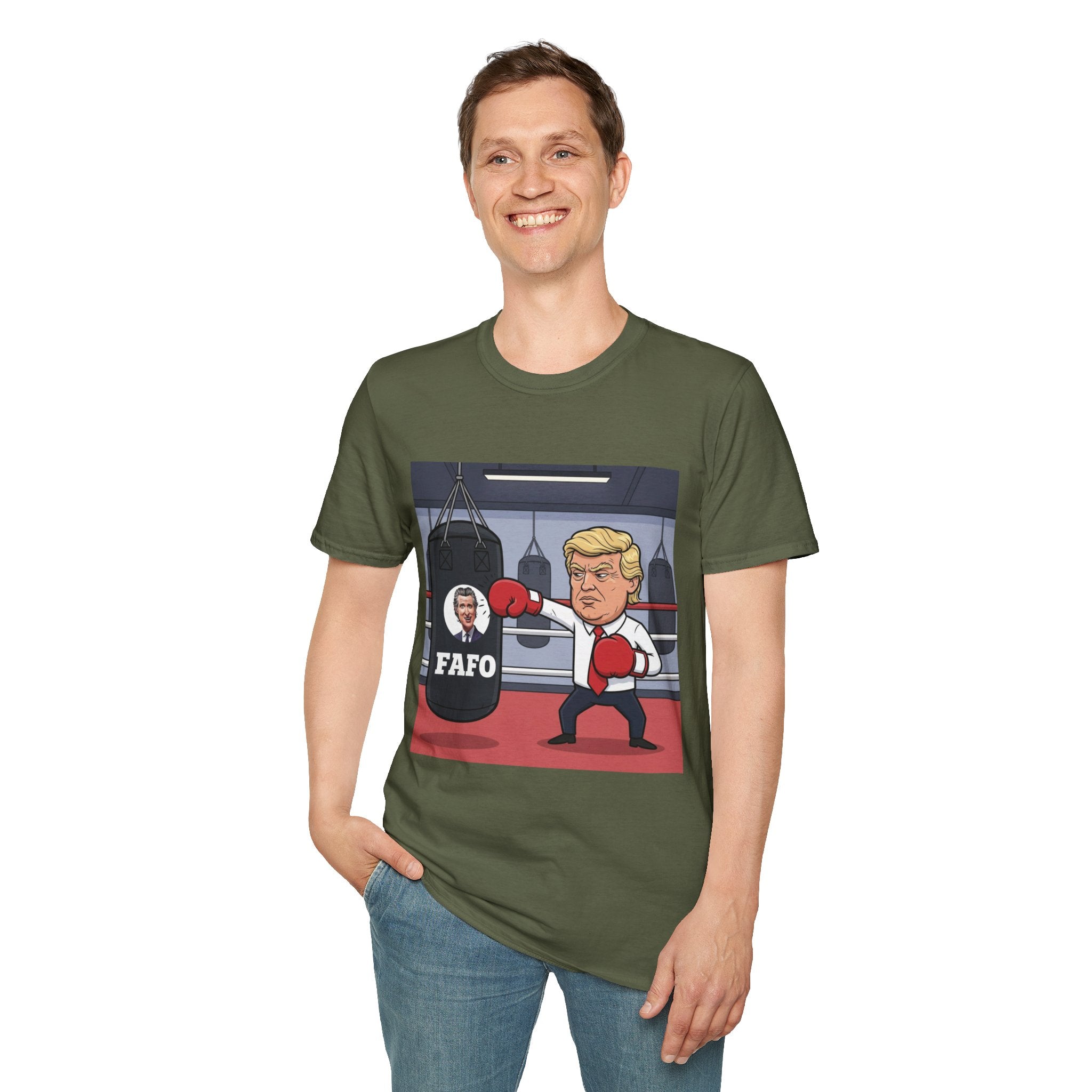 Trump Playful Boxing Themed T-Shirt - Perfect for Sports Lovers, Gifts for Friends, Fitness Apparel, Workout Humor, Fun Party Outfit