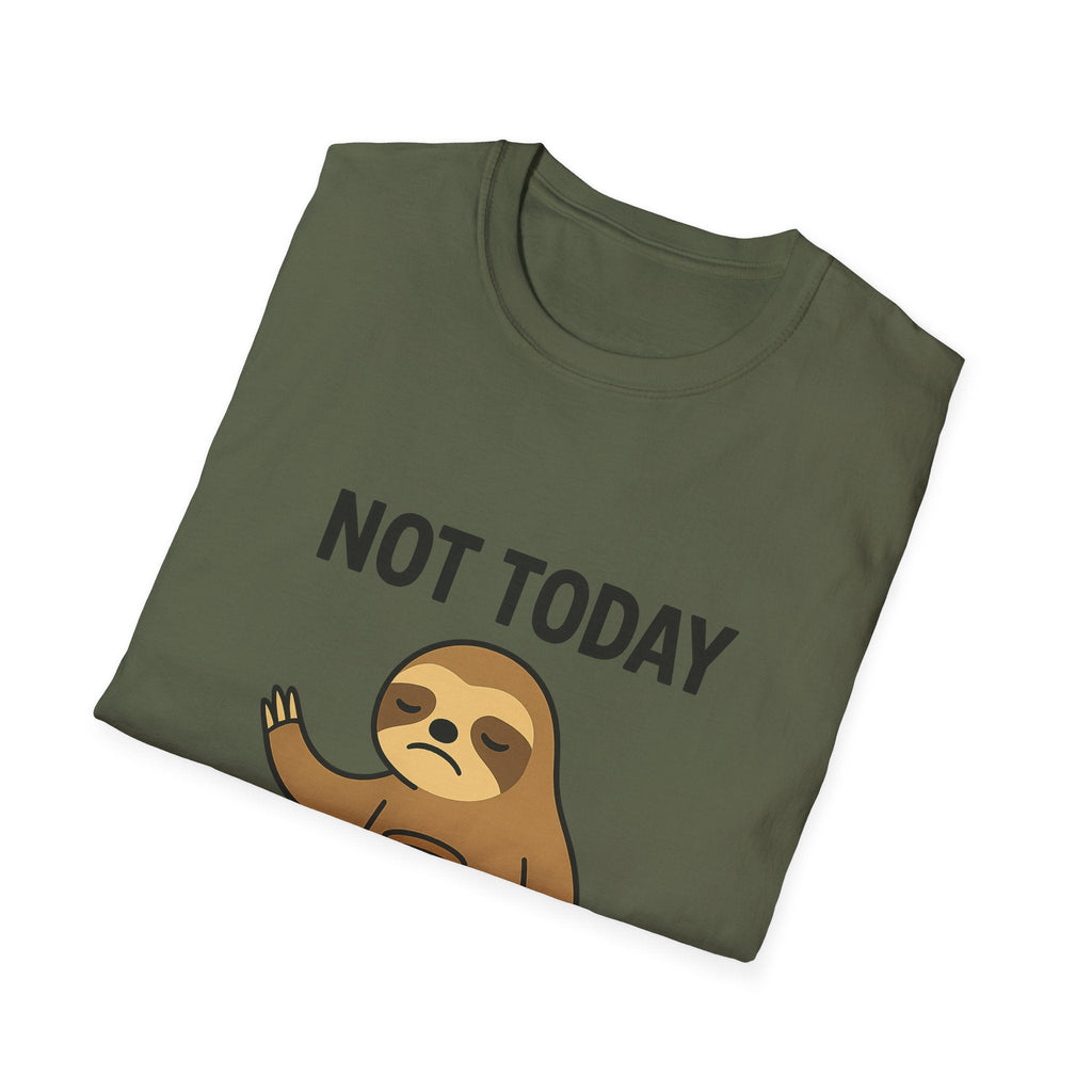 Funny Sloth T-Shirt | Unisex Softstyle Tee | Not Today Shirt | Cute Gift for Sloth Lovers, Casual Wear, Relaxation, Humor