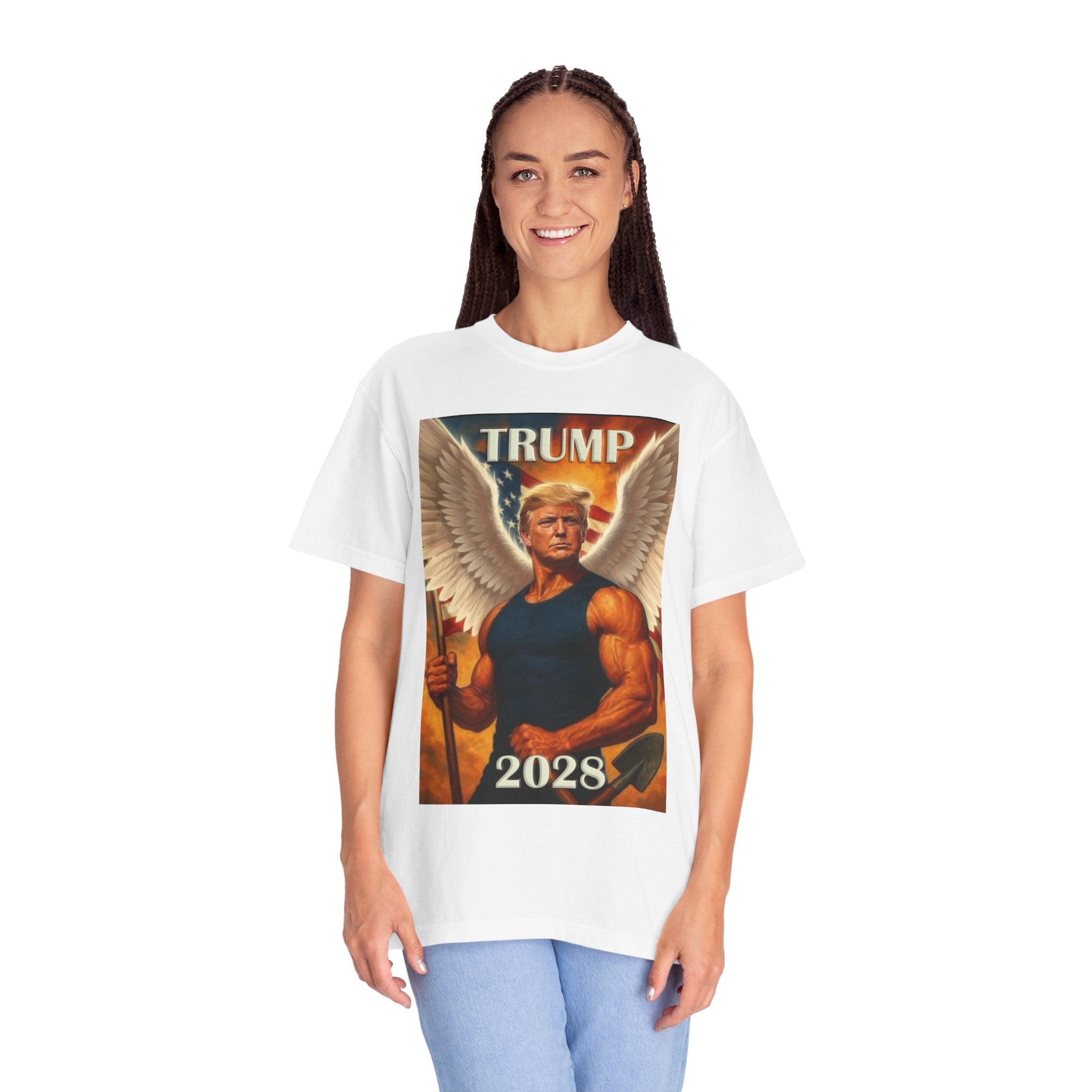 Garment-Dyed T-Shirt, Trump 2028 Design, Political Apparel, Unisex Tee, Election 2024, Gift for Supporters, Casual Wear
