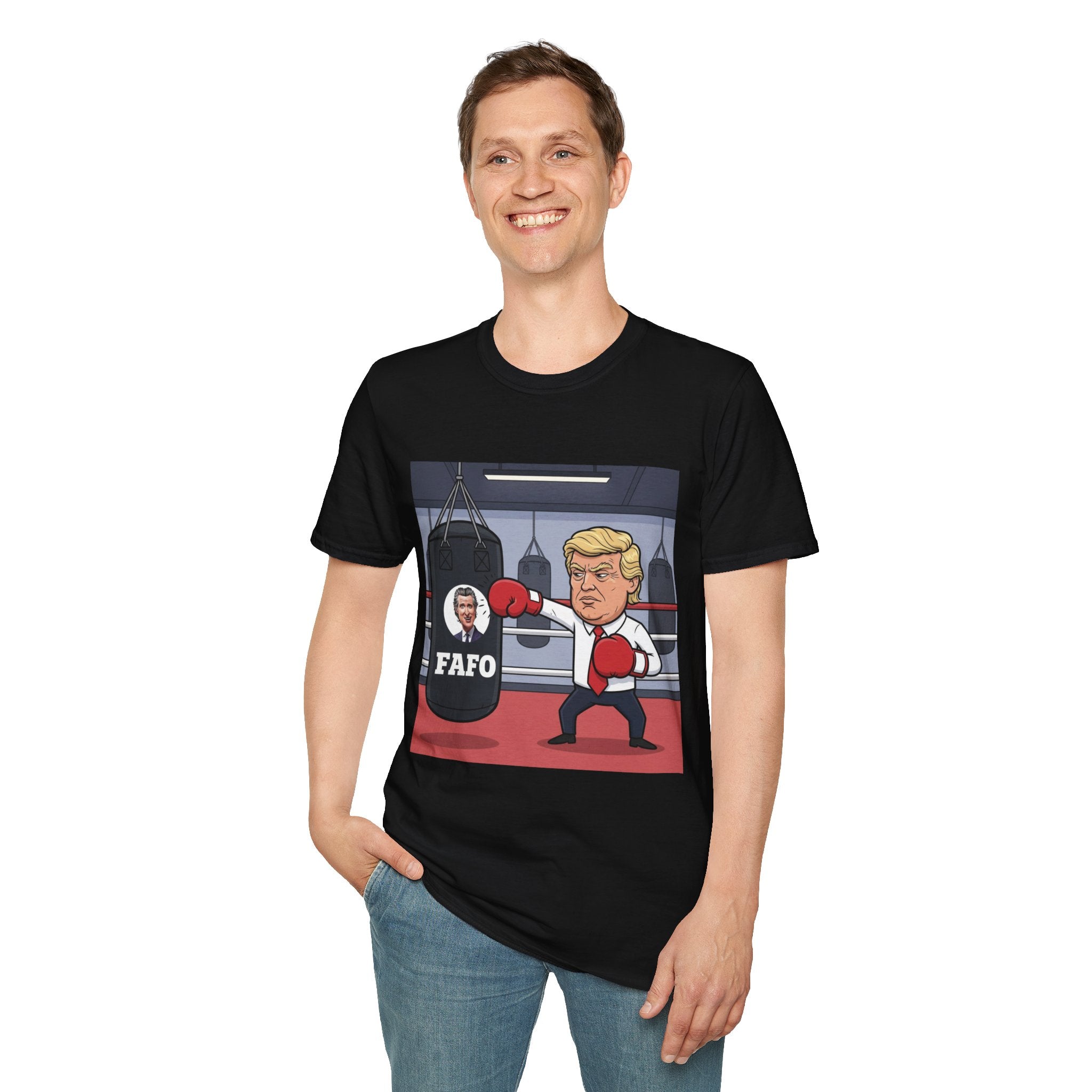 Trump Playful Boxing Themed T-Shirt - Perfect for Sports Lovers, Gifts for Friends, Fitness Apparel, Workout Humor, Fun Party Outfit