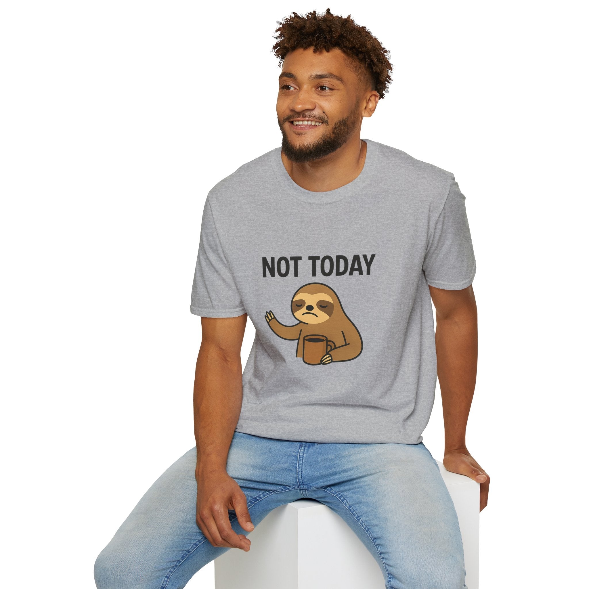 Funny Sloth T-Shirt | Unisex Softstyle Tee | Not Today Shirt | Cute Gift for Sloth Lovers, Casual Wear, Relaxation, Humor