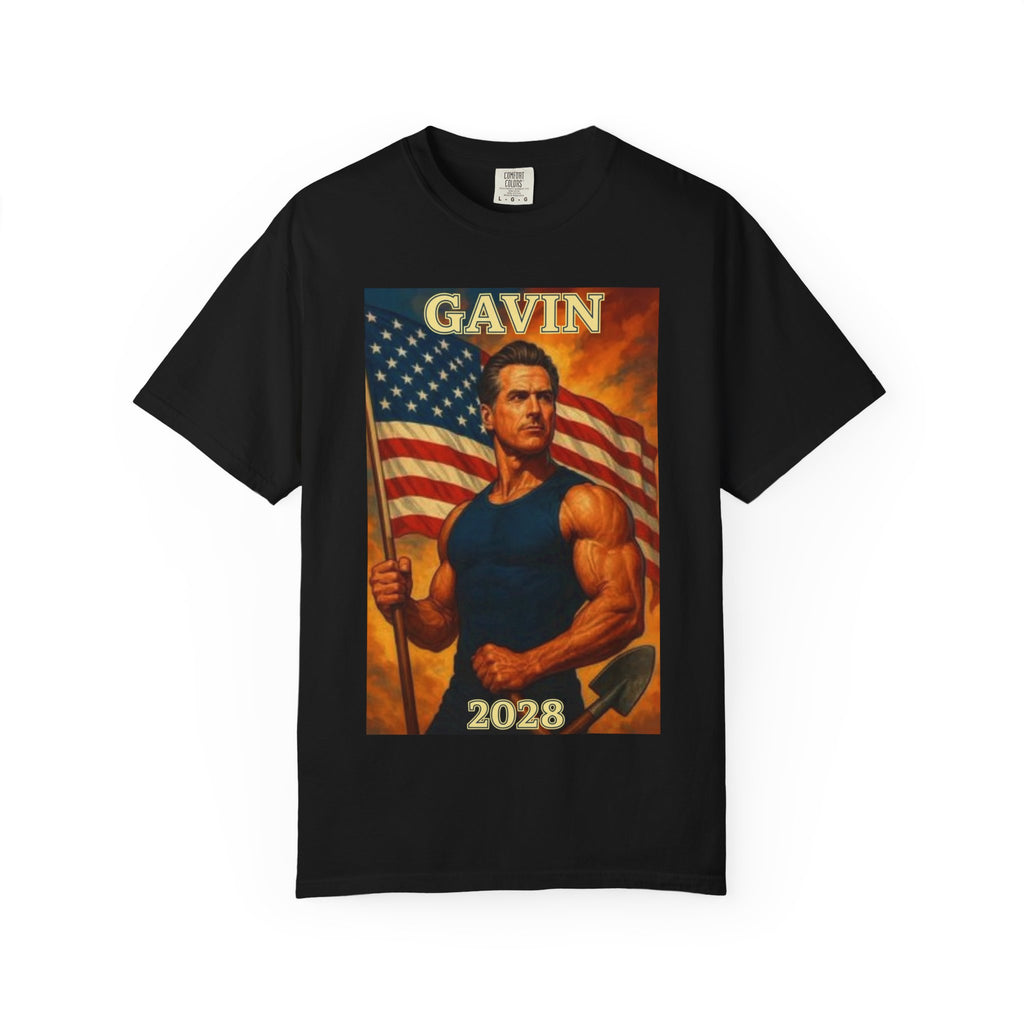 Patriotic Gavin T-Shirt, Vintage Style, Unisex Tee, American Flag Design, Election Year Apparel, Gift for Conservatives