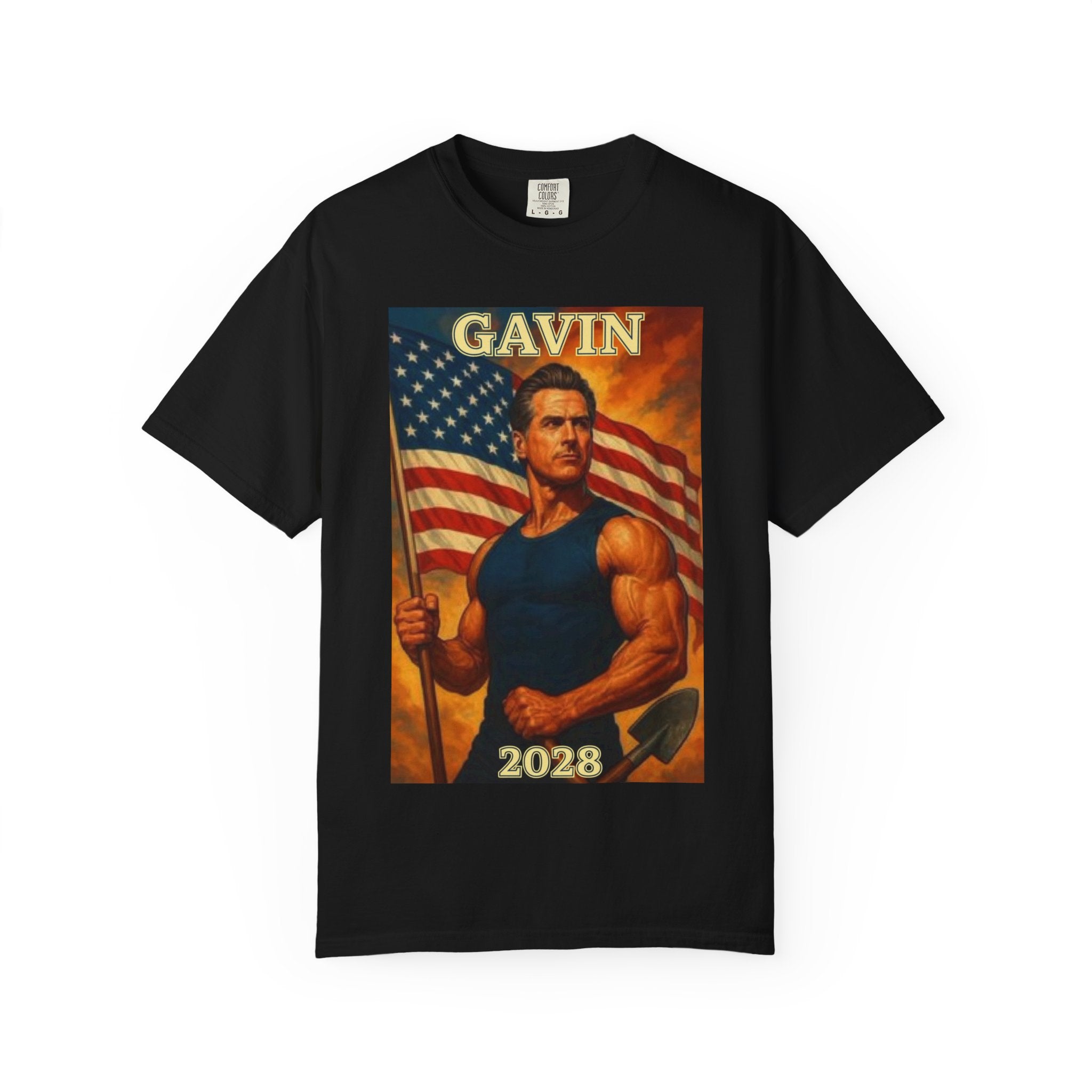 Patriotic Gavin T-Shirt, Vintage Style, Unisex Tee, American Flag Design, Election Year Apparel, Gift for Conservatives