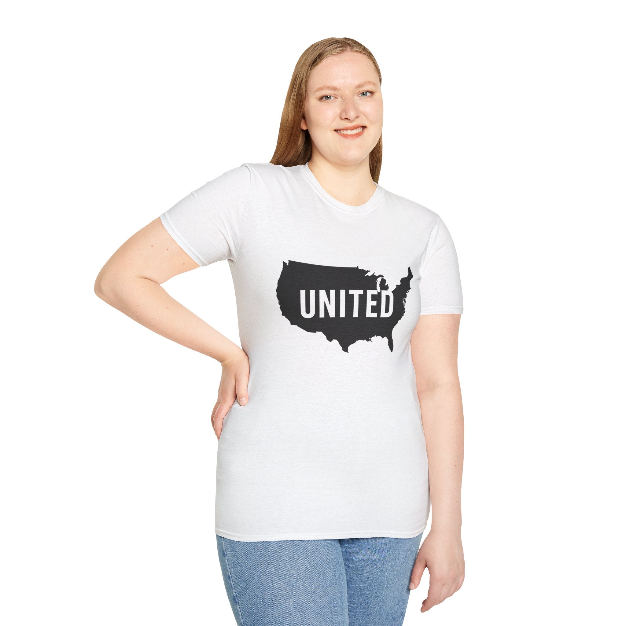 United States Map T-Shirt | Unisex Softstyle Tee for Patriots, Casual Wear, Gifts, Independence Day, Travel, Everyday Style