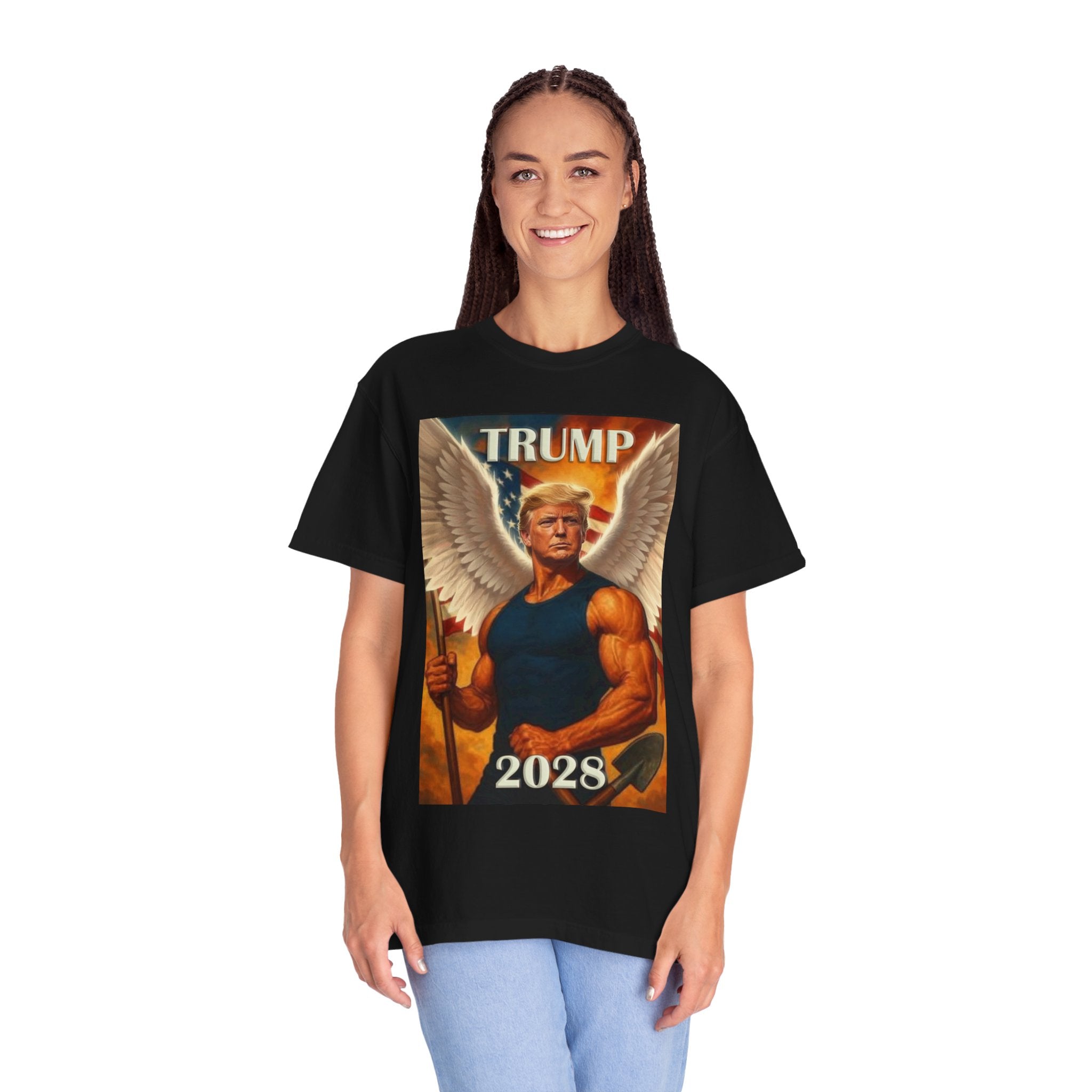 Garment-Dyed T-Shirt, Trump 2028 Design, Political Apparel, Unisex Tee, Election 2024, Gift for Supporters, Casual Wear
