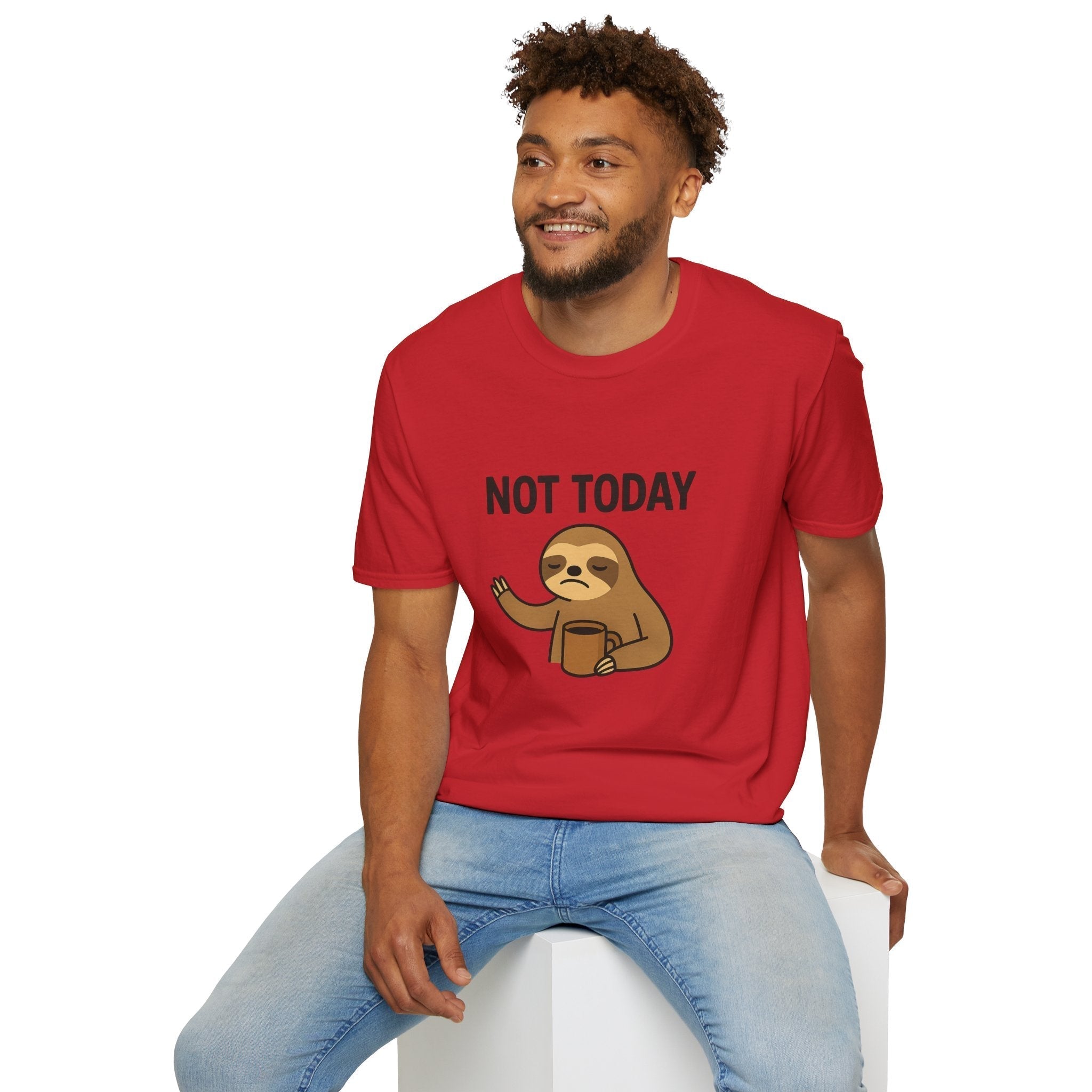Funny Sloth T-Shirt | Unisex Softstyle Tee | Not Today Shirt | Cute Gift for Sloth Lovers, Casual Wear, Relaxation, Humor