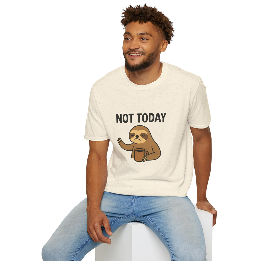 Funny Sloth T-Shirt | Unisex Softstyle Tee | Not Today Shirt | Cute Gift for Sloth Lovers, Casual Wear, Relaxation, Humor