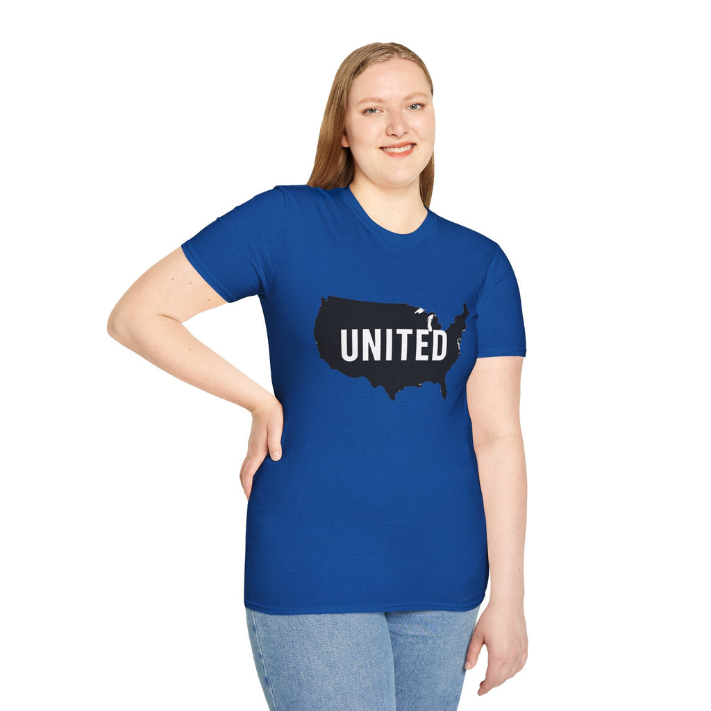 United States Map T-Shirt | Unisex Softstyle Tee for Patriots, Casual Wear, Gifts, Independence Day, Travel, Everyday Style