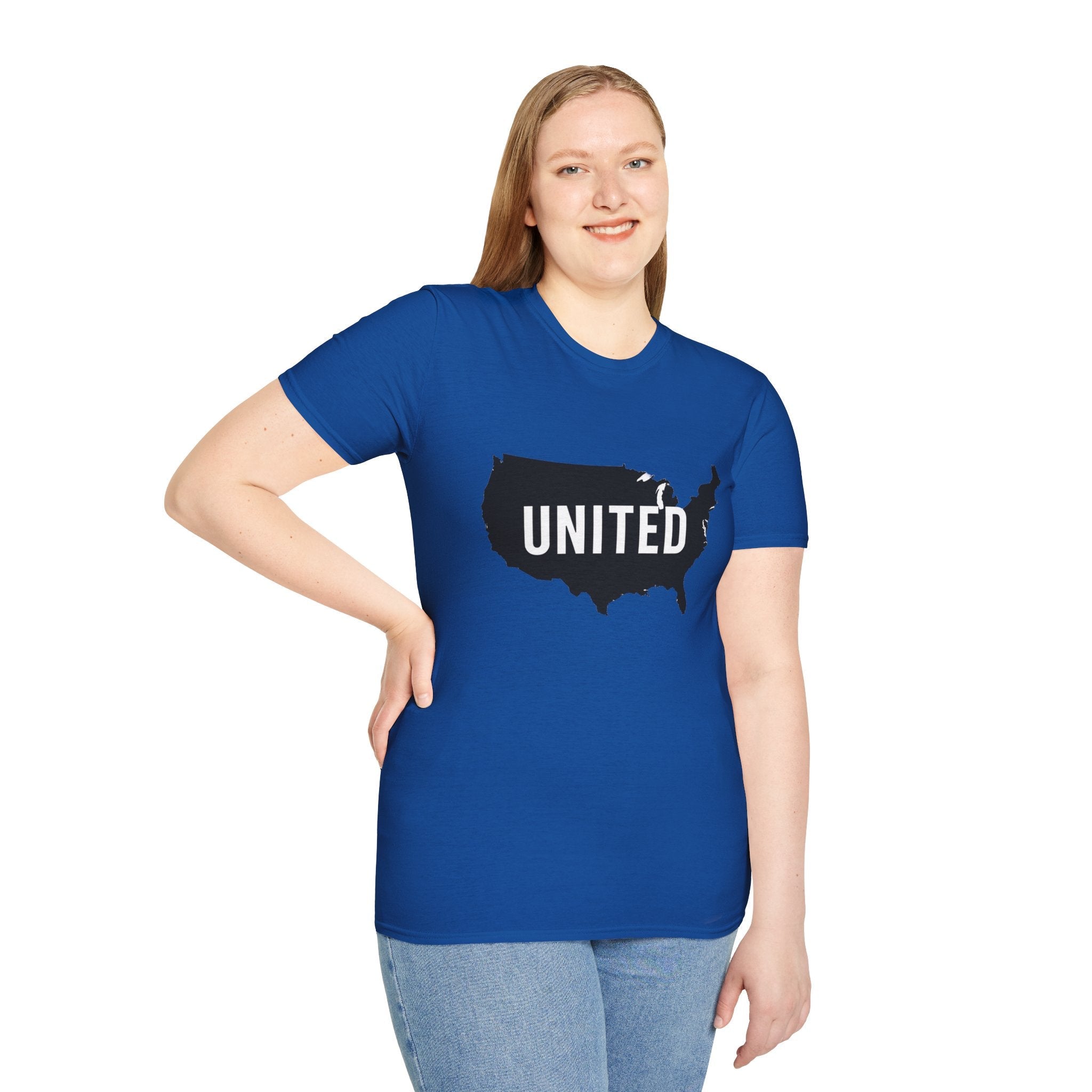 United States Map T-Shirt | Unisex Softstyle Tee for Patriots, Casual Wear, Gifts, Independence Day, Travel, Everyday Style