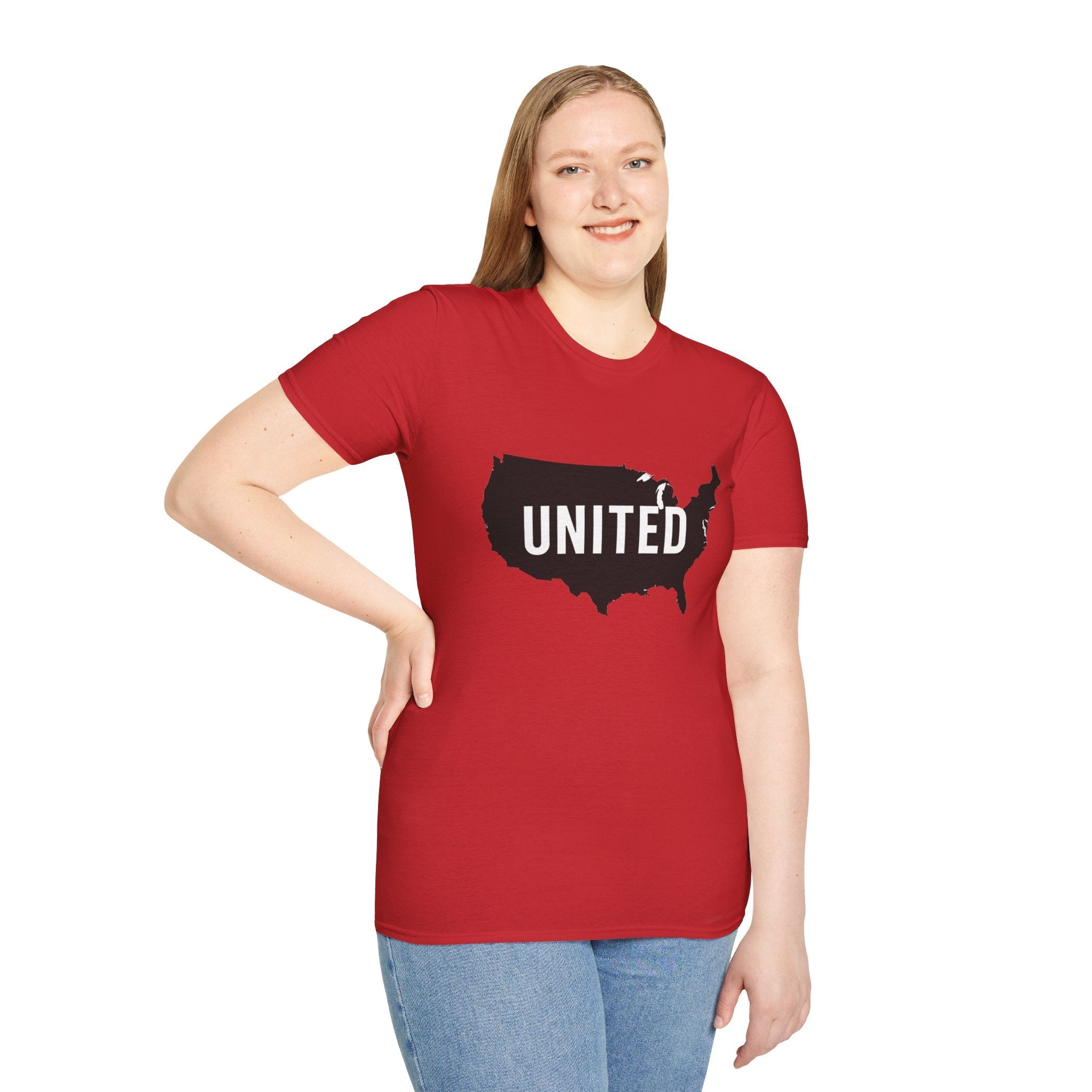 United States Map T-Shirt | Unisex Softstyle Tee for Patriots, Casual Wear, Gifts, Independence Day, Travel, Everyday Style