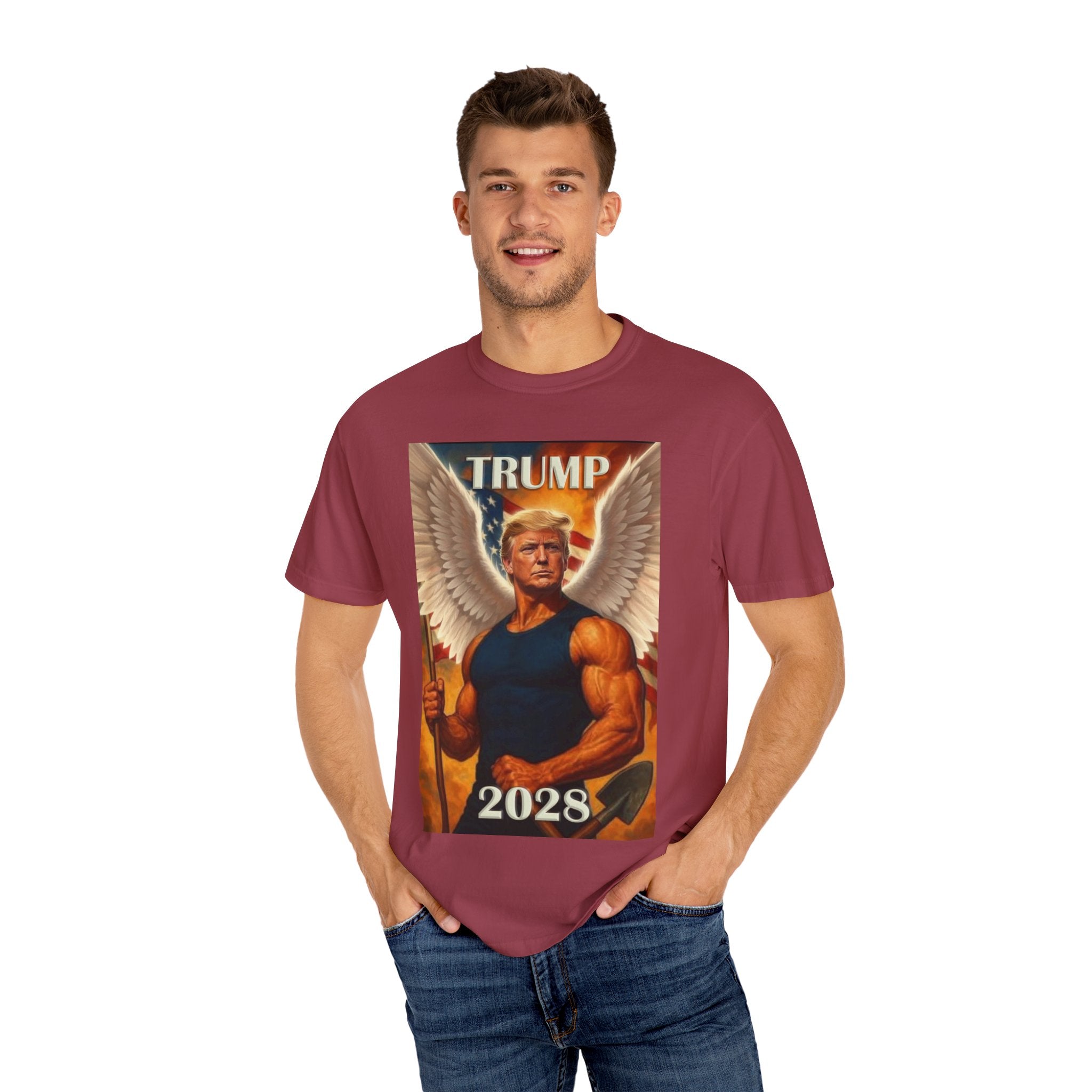 Garment-Dyed T-Shirt, Trump 2028 Design, Political Apparel, Unisex Tee, Election 2024, Gift for Supporters, Casual Wear